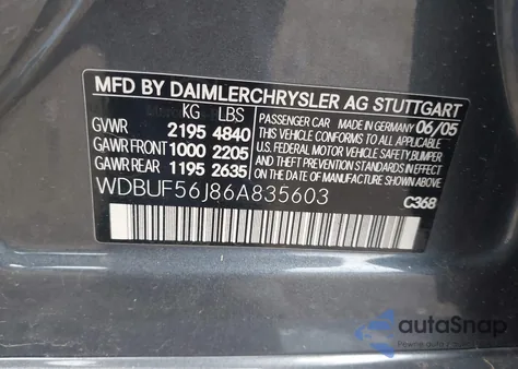 2006 Mercedes-Benz E 350 z USA, uszkodzony, nr VIN WDBUF56J86A835603